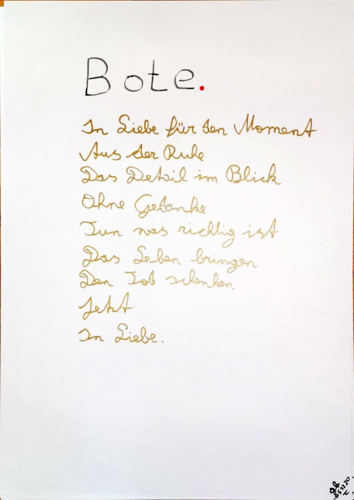 #39Plus3Poems - Bote - handschriftlich