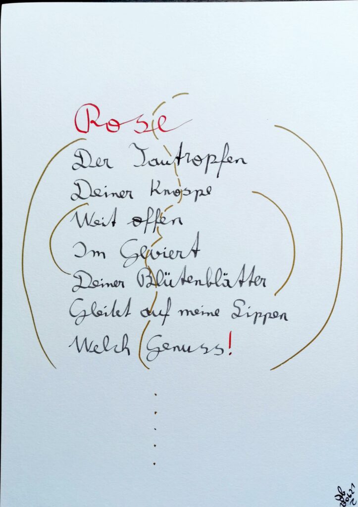 #39Plus3Poems - Rose - handschriftlich